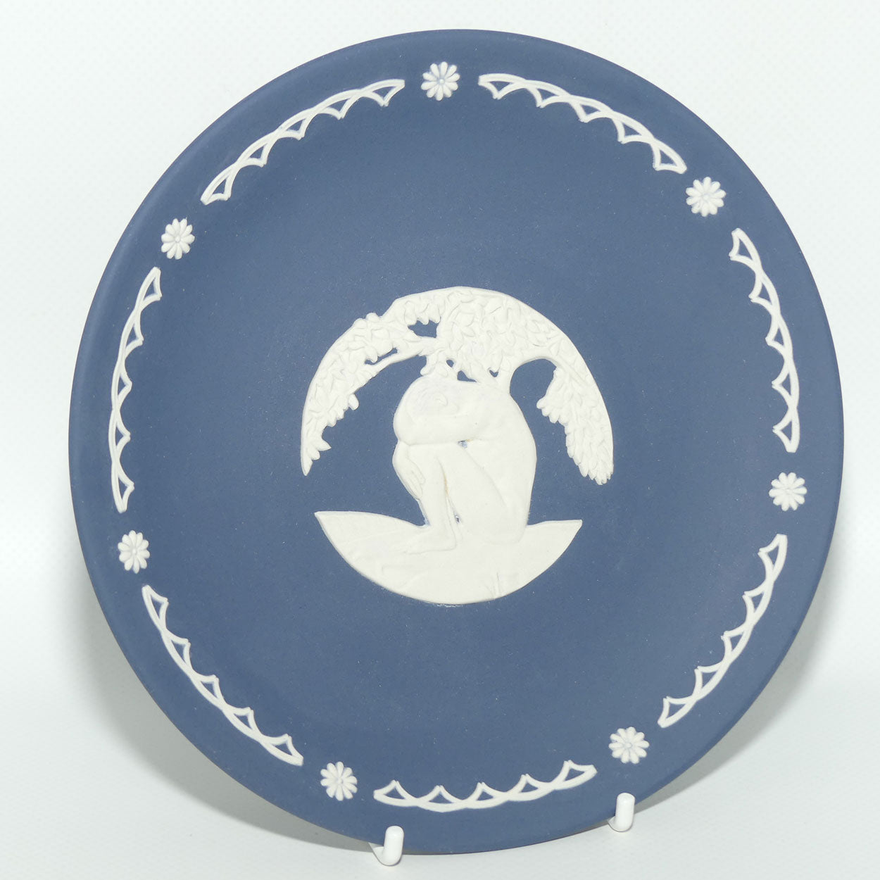 Wedgwood Jasper | White on Portland Blue | Adam in the Garden of Eden plate | LE500 | boxed 