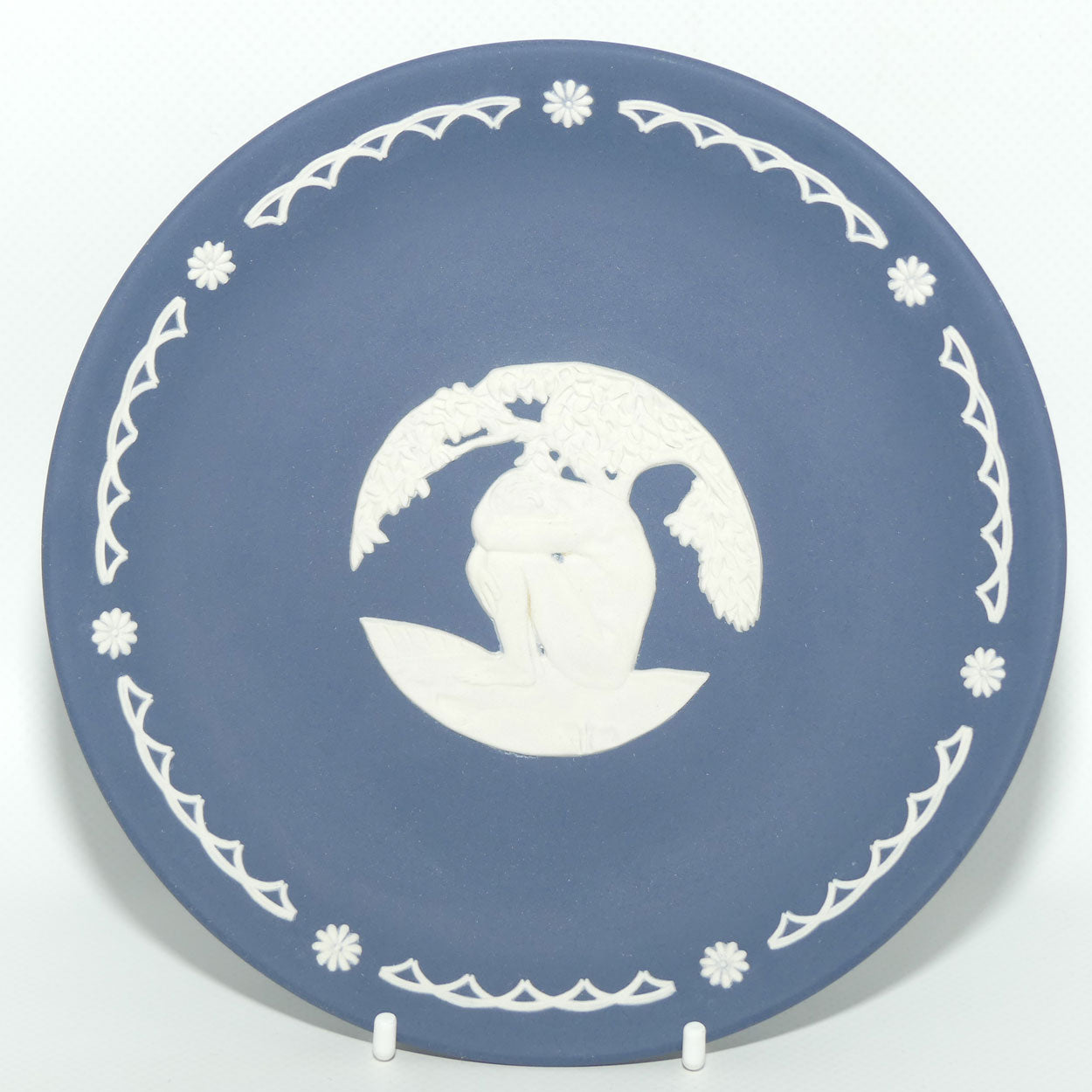 Wedgwood Jasper | White on Portland Blue | Adam in the Garden of Eden plate | LE500 | boxed 