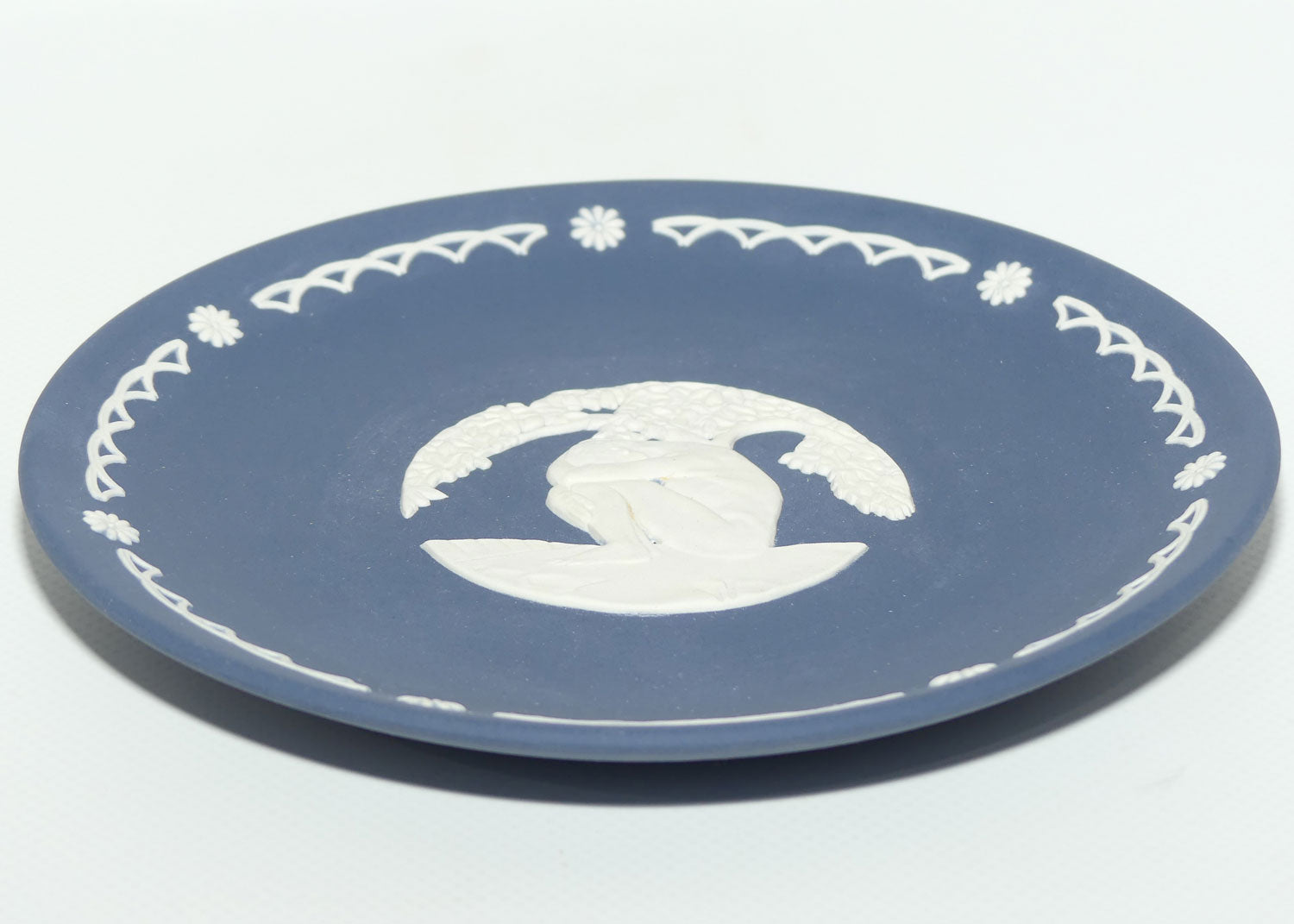 Wedgwood Jasper | White on Portland Blue | Adam in the Garden of Eden plate | LE500 | boxed 