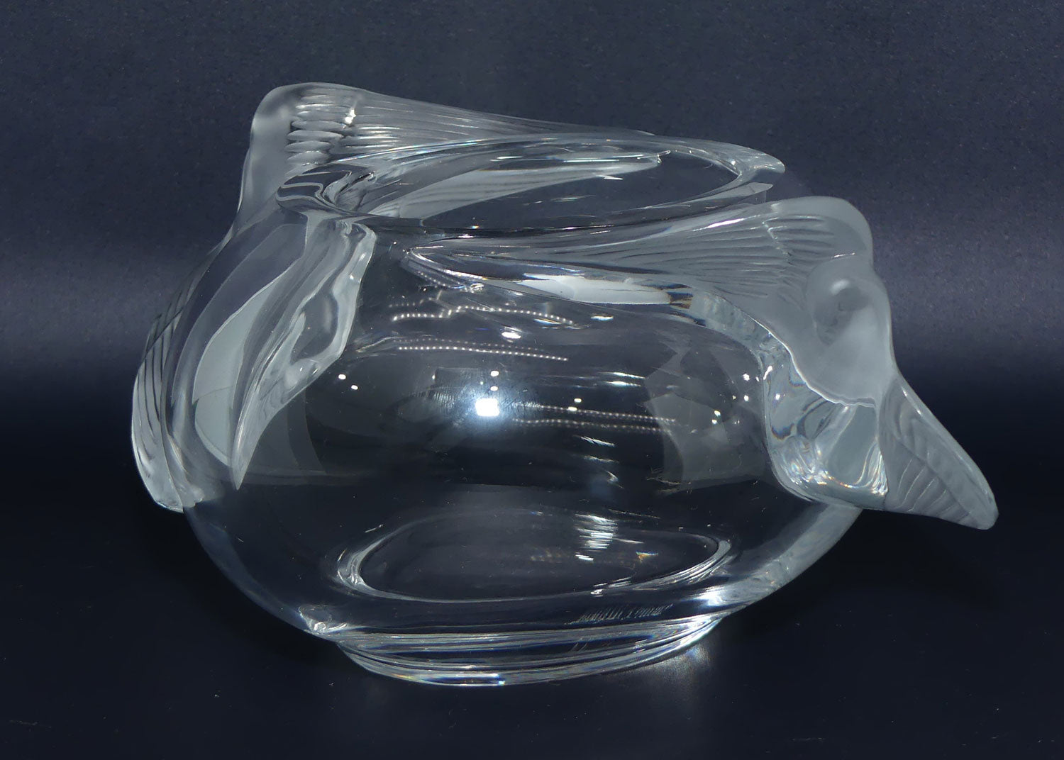 Lalique France Crystal Adelaide Dove bowl