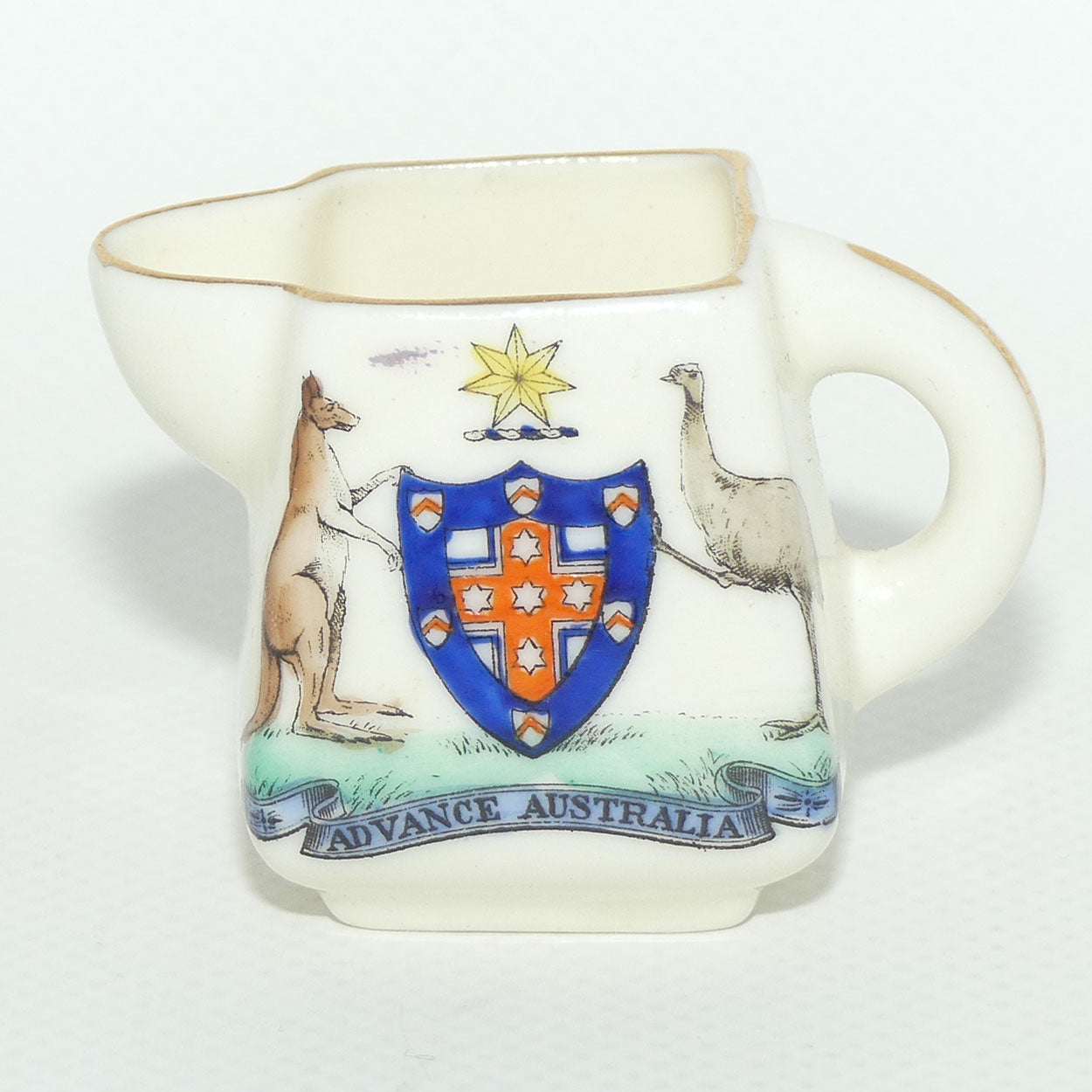 Late Foley Shelley miniature jug Advance Australia | Coat of Arms | c.1900