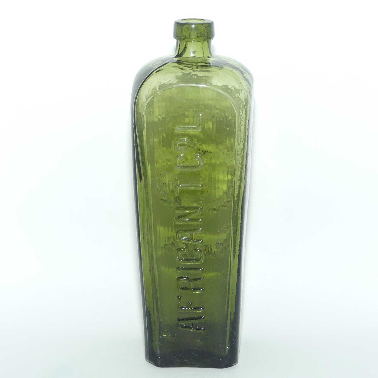 Antique African T Co L Embossed Flag in Wreath Dutch Gin Case Bottle