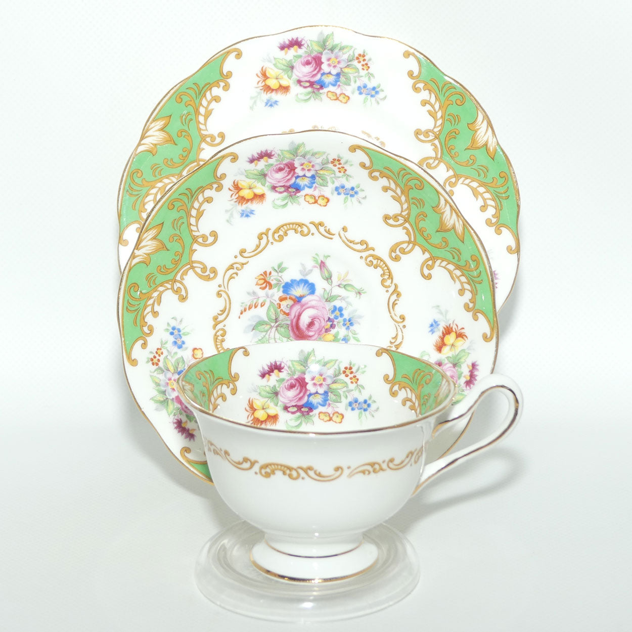 Royal Albert Bone China Albany Green trio | Avon Shape