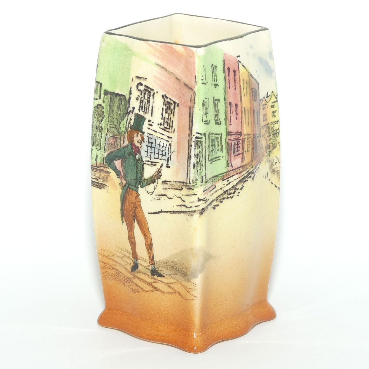 Royal Doulton Dickens Alfred Jingle small rectangle vase D5175