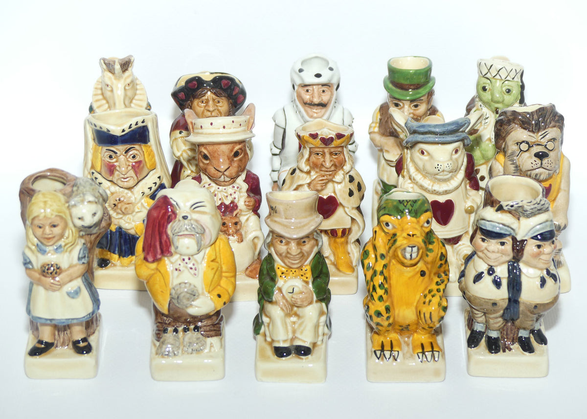 Tony Woods England | The Alice in Wonderland Toby jug collection | set of 15 jugs