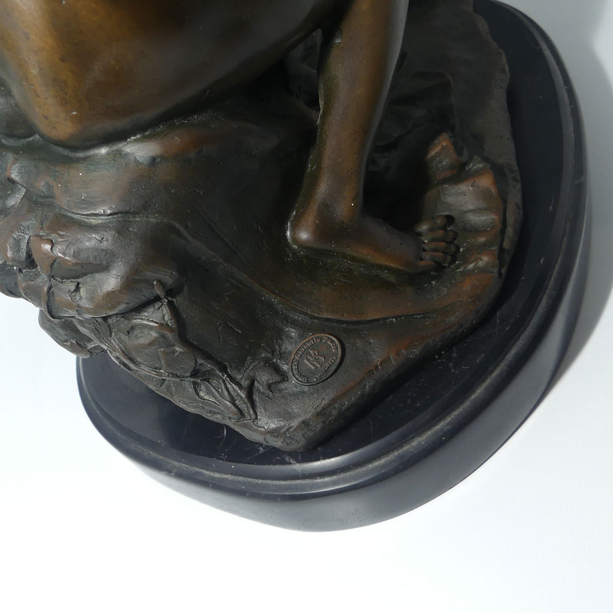 Cast Bronze sculpture of a nude | La Baigneuse by Christophe-Gabriel Allegrain | French Foundry Marked