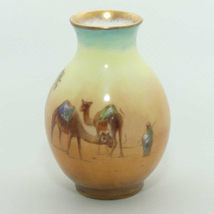 Royal Doulton hand painted & gilt Middle East Desert Scenes miniature vase | H Allen