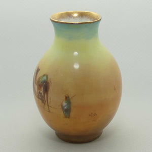 Royal Doulton hand painted & gilt Middle East Desert Scenes miniature vase | H Allen