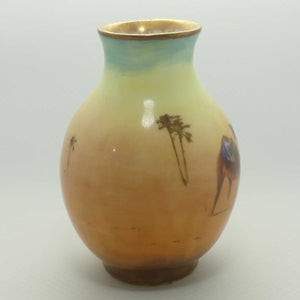 Royal Doulton hand painted & gilt Middle East Desert Scenes miniature vase | H Allen