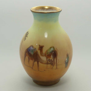 Royal Doulton hand painted & gilt Middle East Desert Scenes miniature vase | H Allen