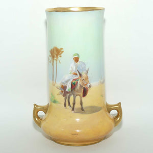 Royal Doulton hand painted and gilt Middle Eastern Desert Scenes handled vase | H Allen