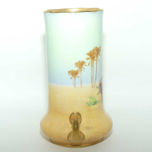 Royal Doulton hand painted and gilt Middle Eastern Desert Scenes handled vase | H Allen