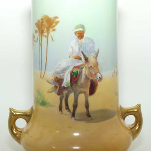 Royal Doulton hand painted and gilt Middle Eastern Desert Scenes handled vase | H Allen