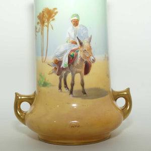 Royal Doulton hand painted and gilt Middle Eastern Desert Scenes handled vase | H Allen