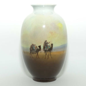 Royal Doulton Titanian Glaze hand painted Desert Scenes vase | H Allen