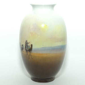 Royal Doulton Titanian Glaze hand painted Desert Scenes vase | H Allen