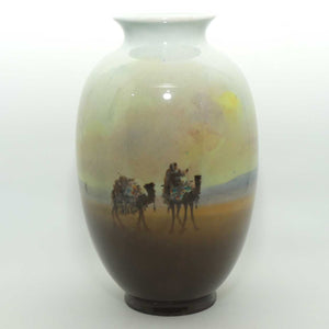 Royal Doulton Titanian Glaze hand painted Desert Scenes vase | H Allen