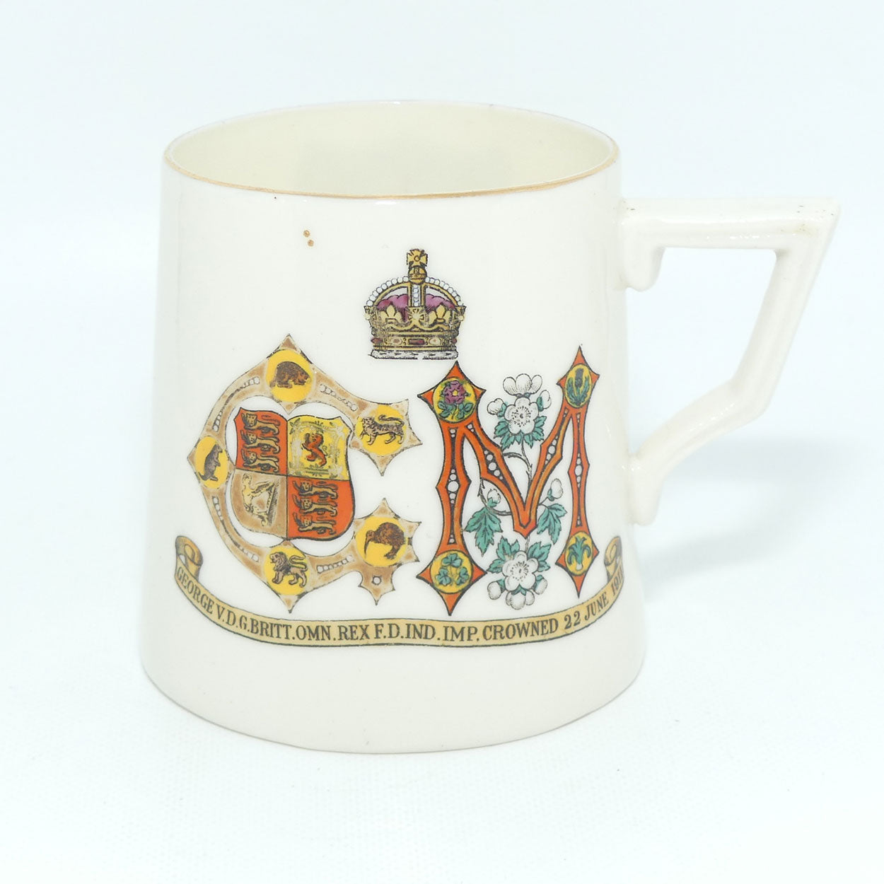 WH Goss King George V Queen Mary commemorative mug | Alsager Urban District Council