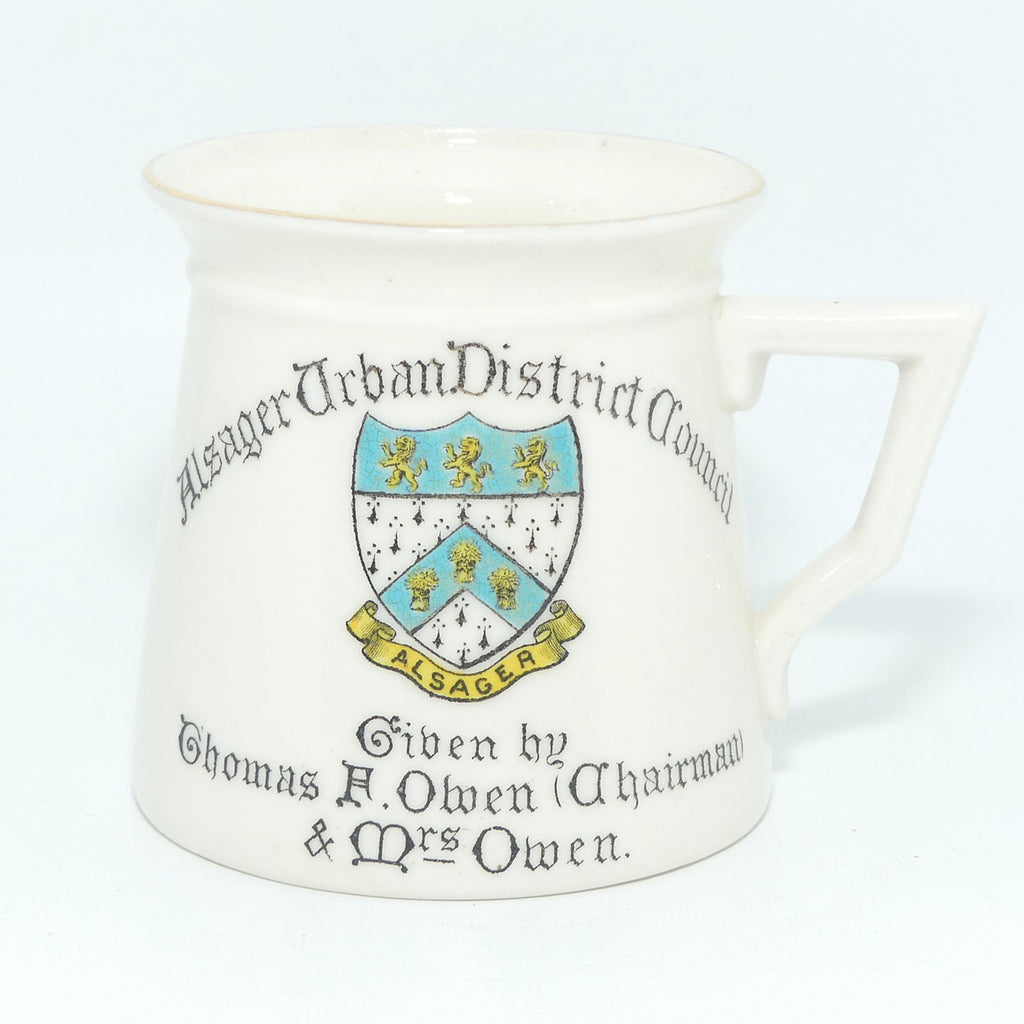 WH Goss World War I Peace commemorative mug | Alsager Urban District Council