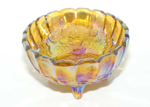 Indiana Glass | Amber Grape and Vine large oval bowl with 4 feet