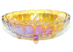 Indiana Glass | Amber Grape and Vine large oval bowl with 4 feet