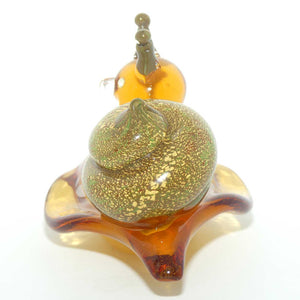 Murano Glass Amber and Aventurine Snail | Belle Cose Rare Murano