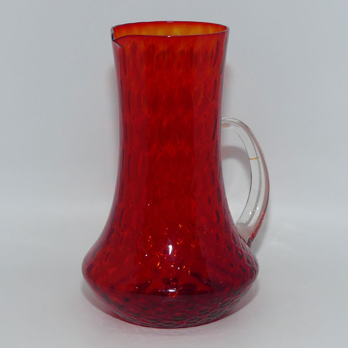 Early 20th Century Ruby Amberina Coin Dot glass jug