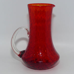 Early 20th Century Ruby Amberina Coin Dot glass jug