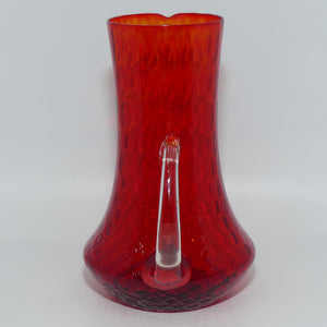 Early 20th Century Ruby Amberina Coin Dot glass jug