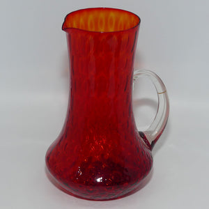 Early 20th Century Ruby Amberina Coin Dot glass jug