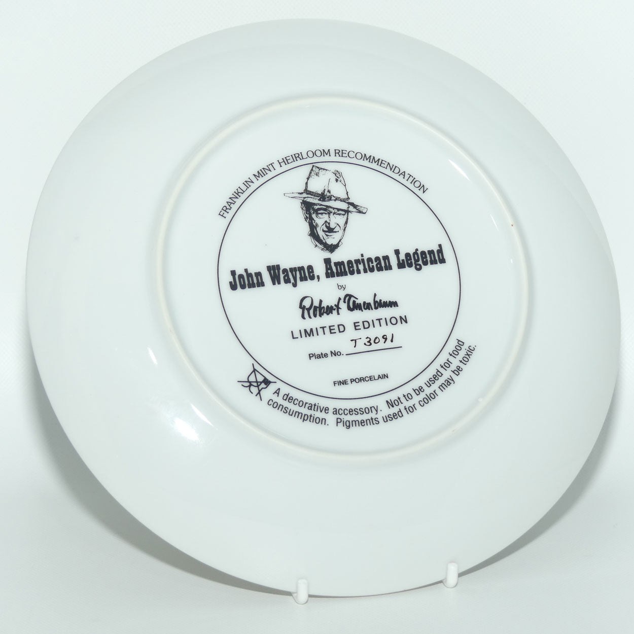 Franklin Mint Heirloom plate | John Wayne | American Legend