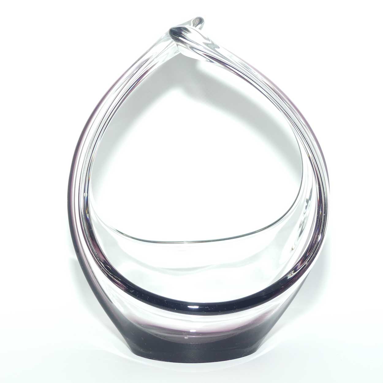 Vintage Art Glass Basket | Amethyst and Clear