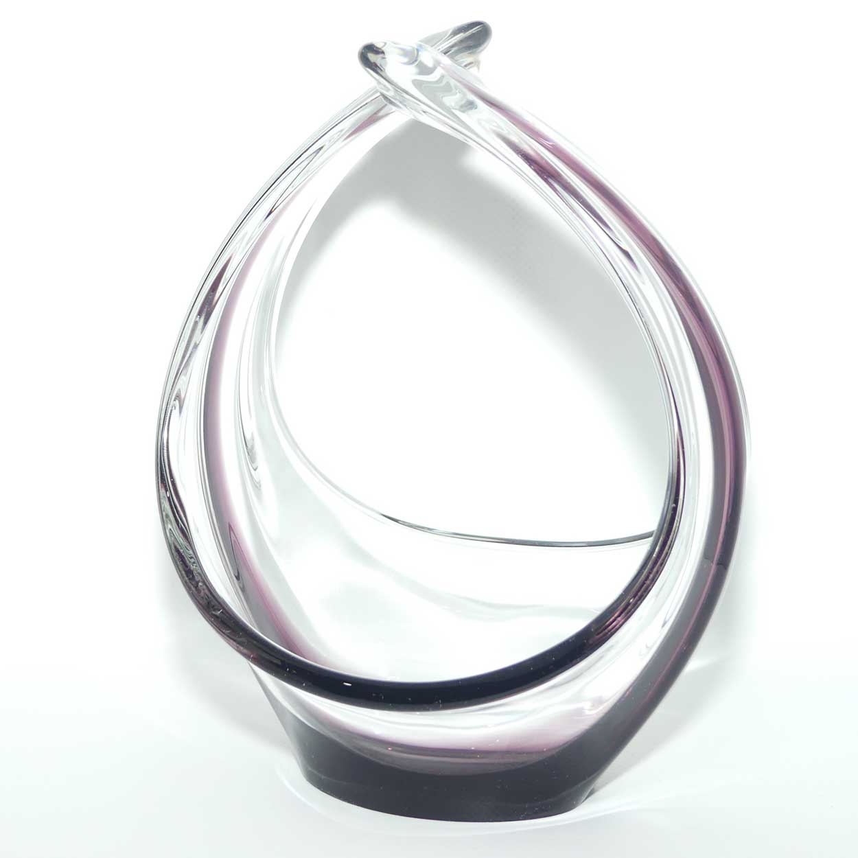 Vintage Art Glass Basket | Amethyst and Clear