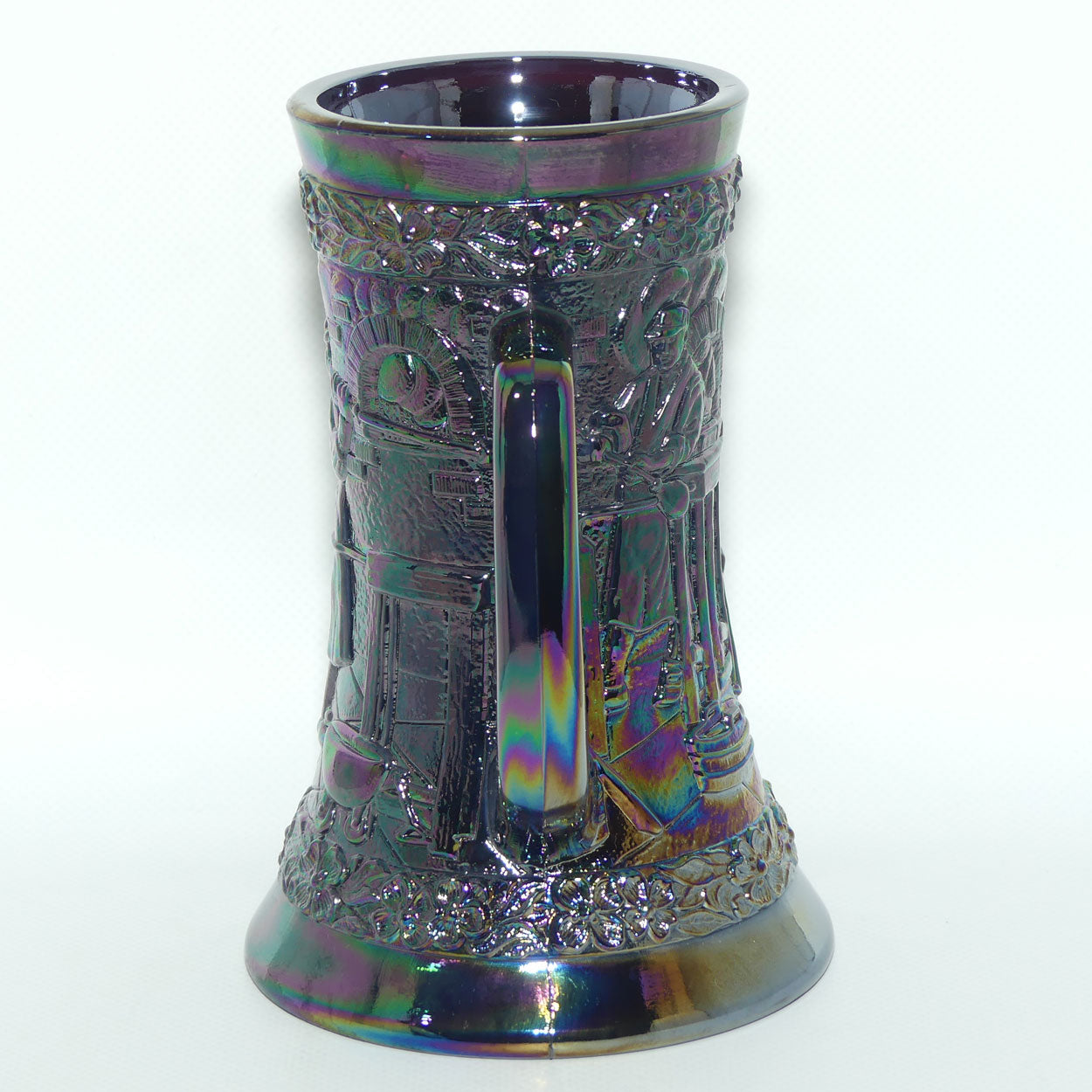 Vintage Fenton Amethyst Carnival Glass tankard | Glass Blower Shop pattern