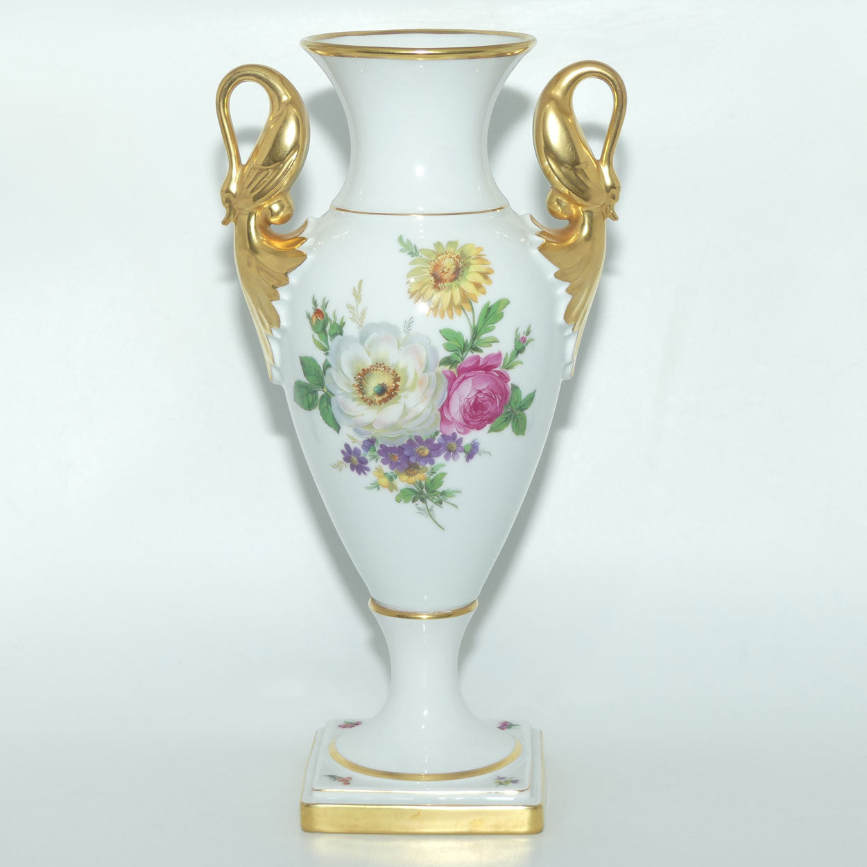 AK Kaiser West Germany Swan Handled Amphora vase | Floral decor