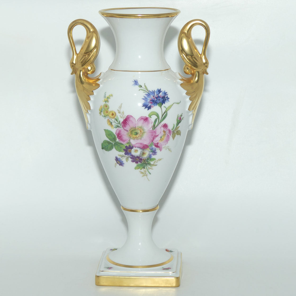 AK Kaiser West Germany Swan Handled Amphora vase | Floral decor