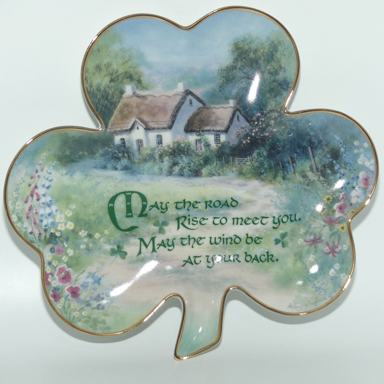 Franklin Mint Heirloom plate | Irish Clover | An Irish Blessing | May the Road Rise to Meet You, May the Wind be at Your Back