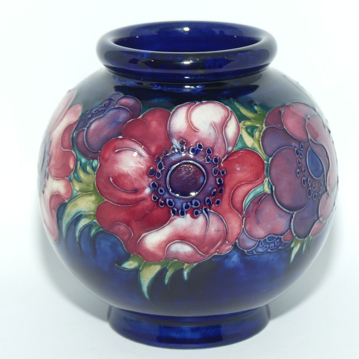 Walter Moorcroft Anemone (Blue) ball vase #1