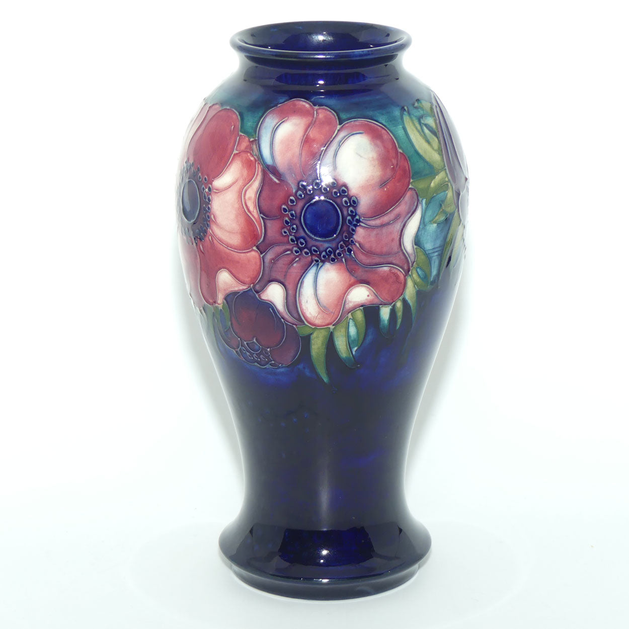 Walter Moorcroft Anemone Blue tall waisted vase