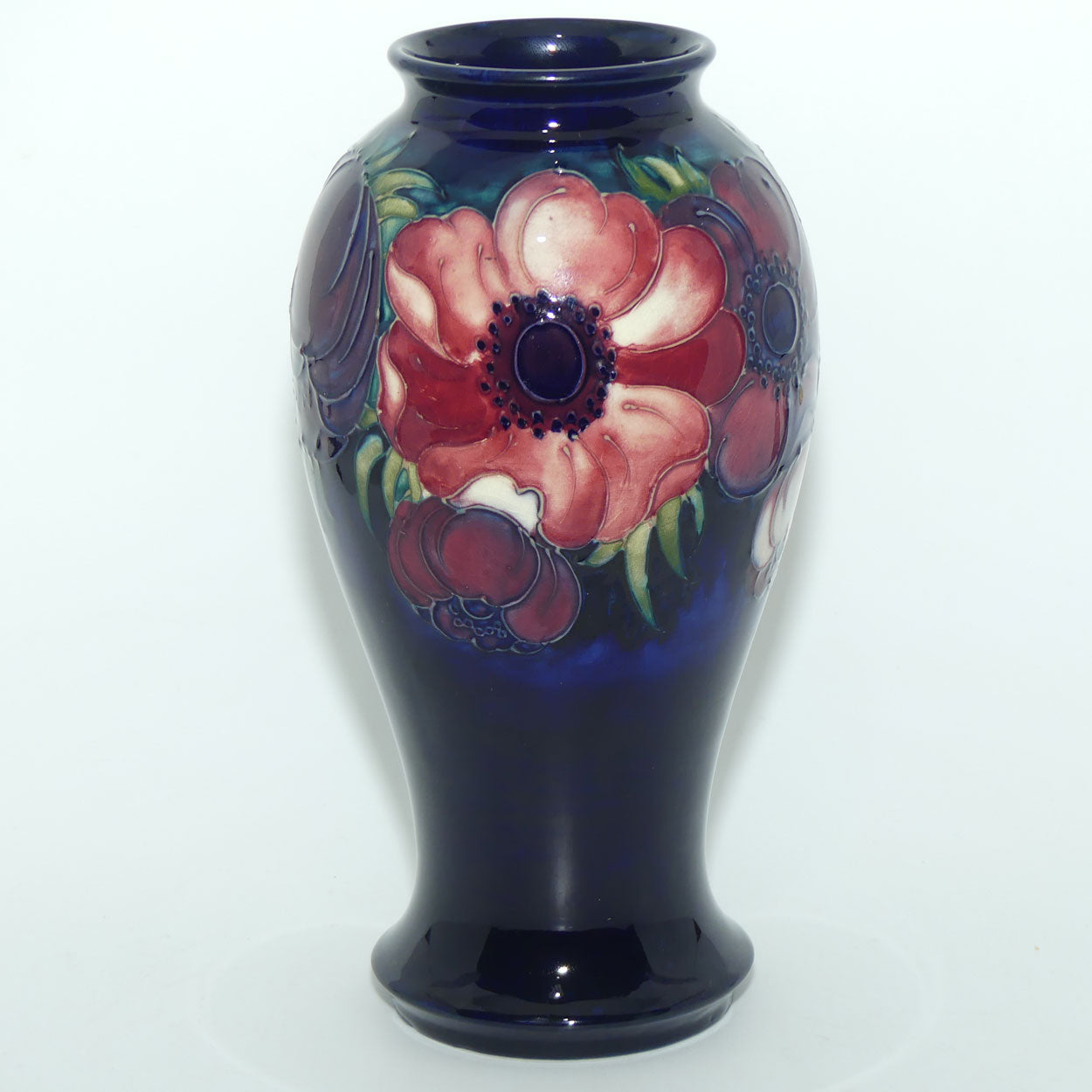 Walter Moorcroft Anemone Blue tall waisted vase