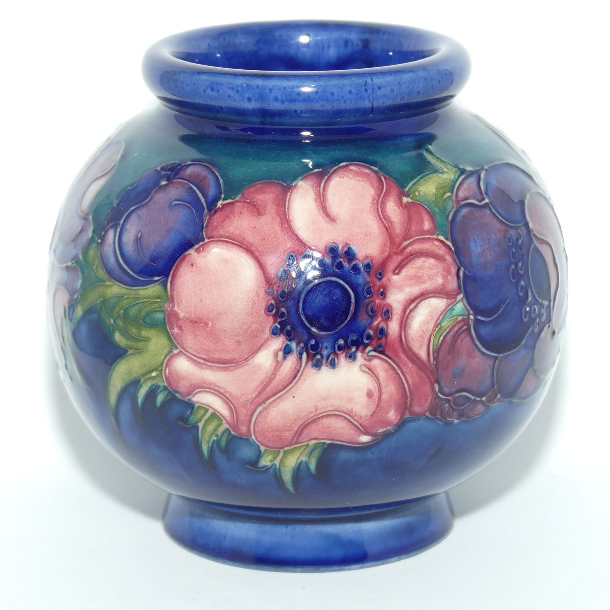 Walter Moorcroft Anemone (Blue Green) ball vase #2