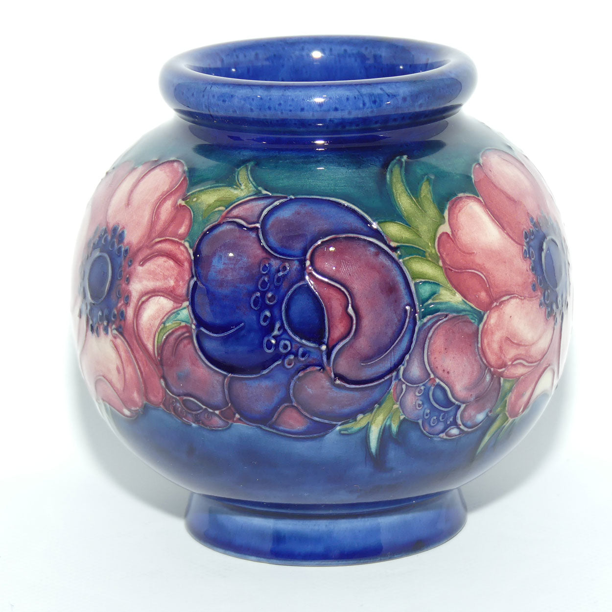 Walter Moorcroft Anemone (Blue Green) ball vase #2