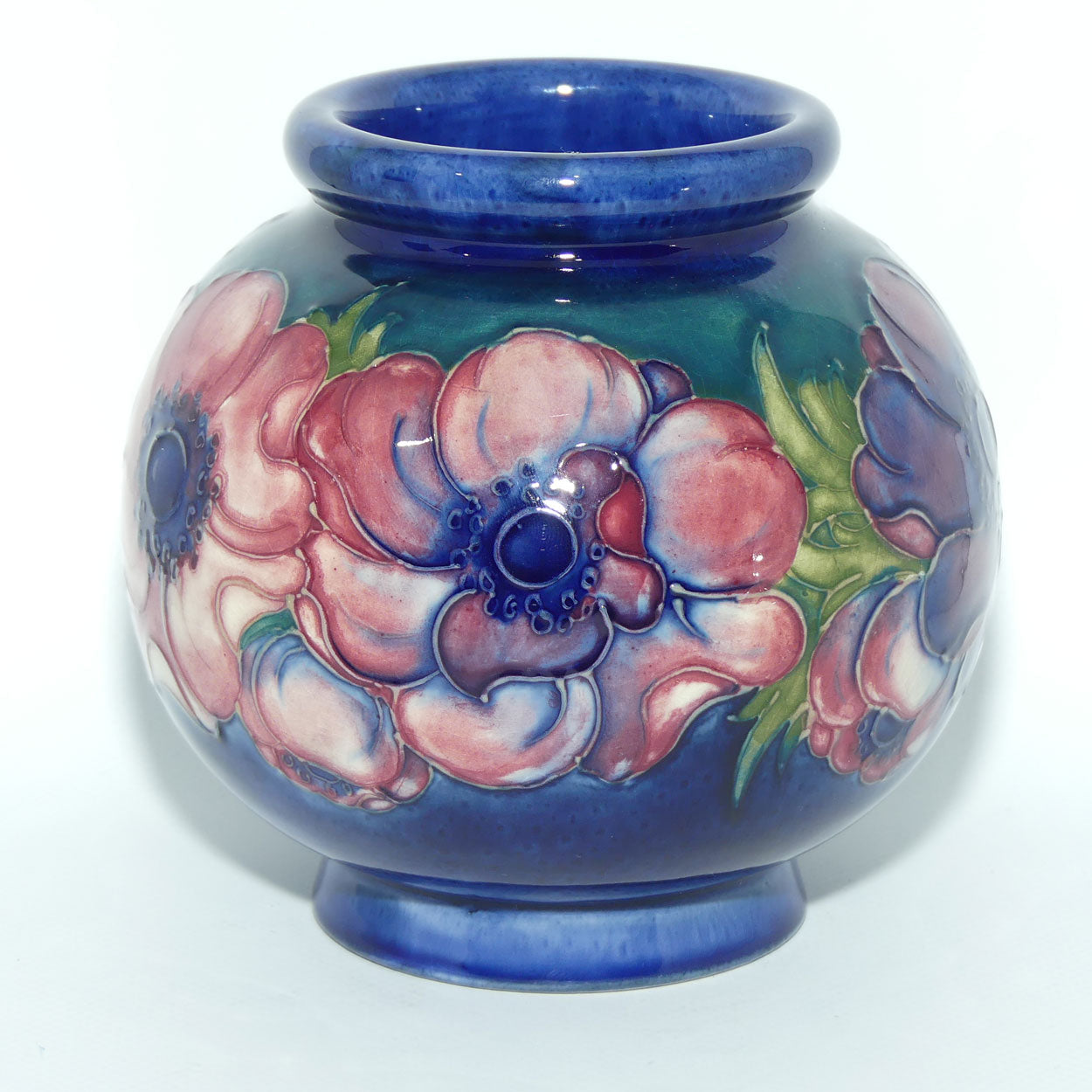 Walter Moorcroft Anemone (Blue Green) ball vase #2