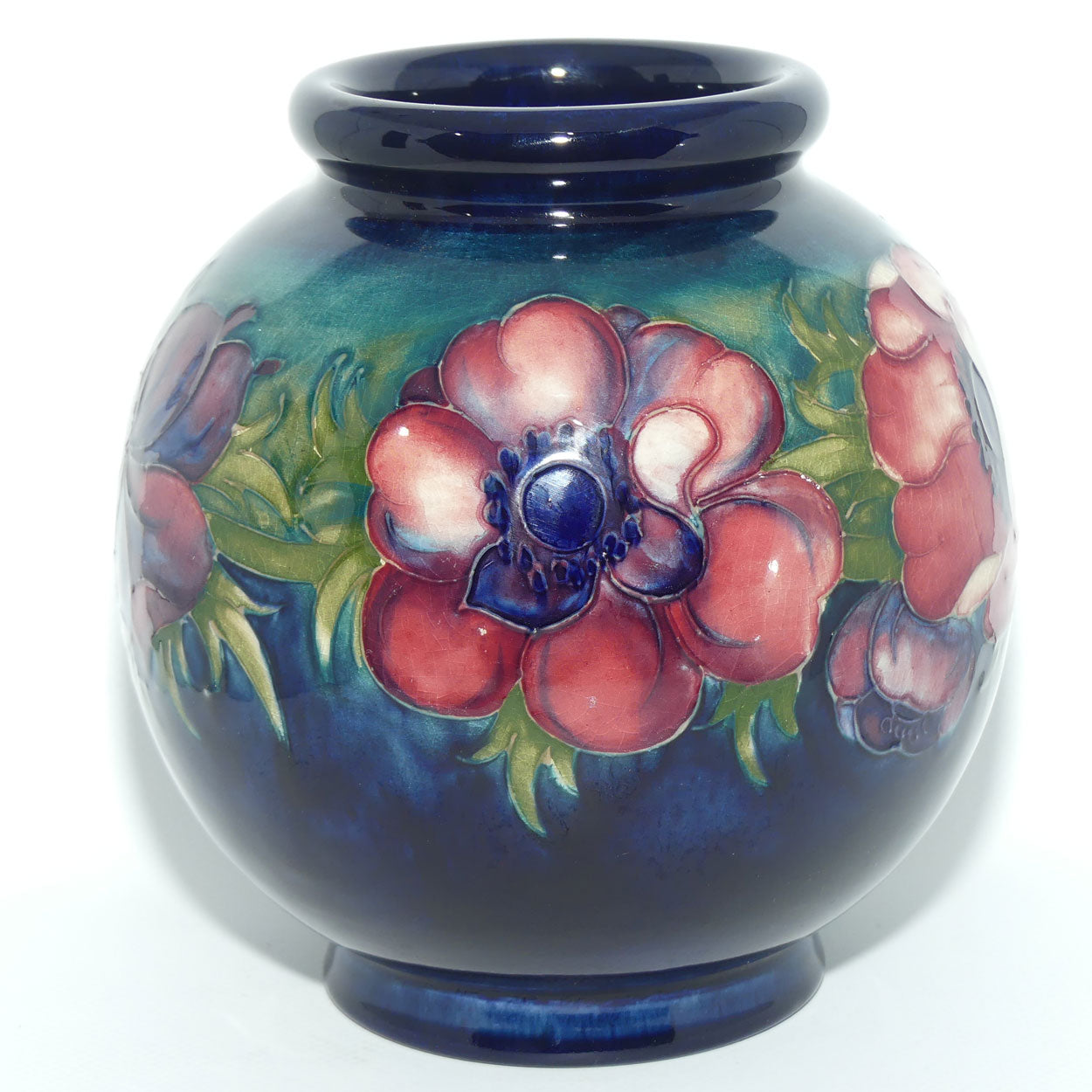 Walter Moorcroft Anemone (Blue Green) ball vase #3