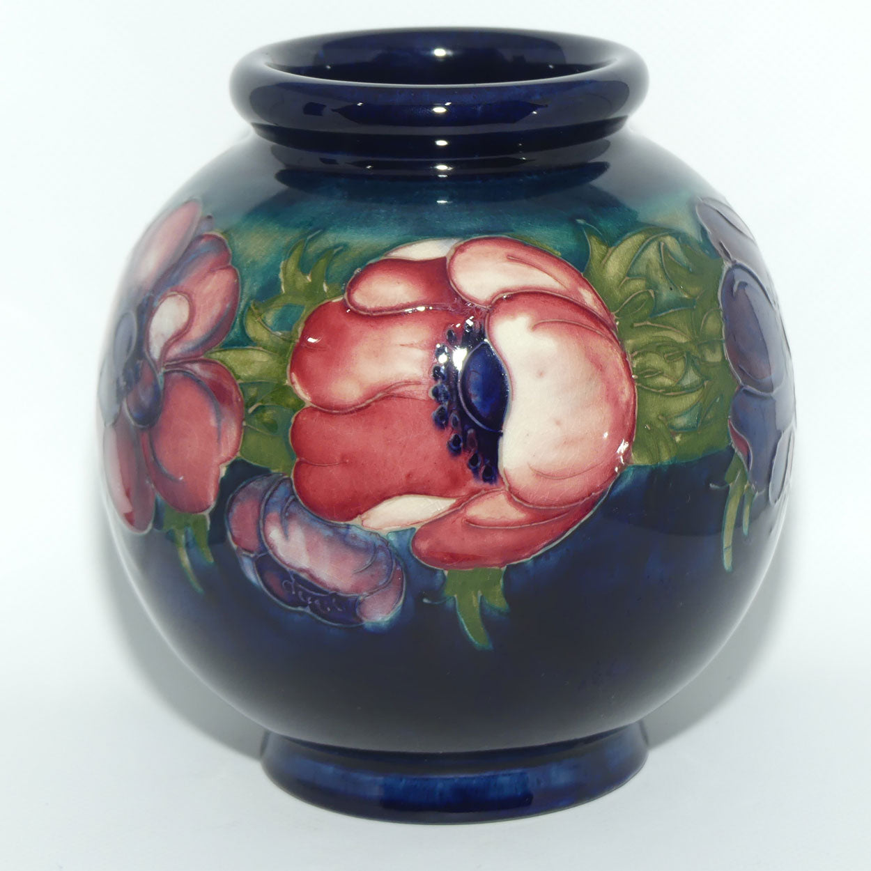 Walter Moorcroft Anemone (Blue Green) ball vase #3