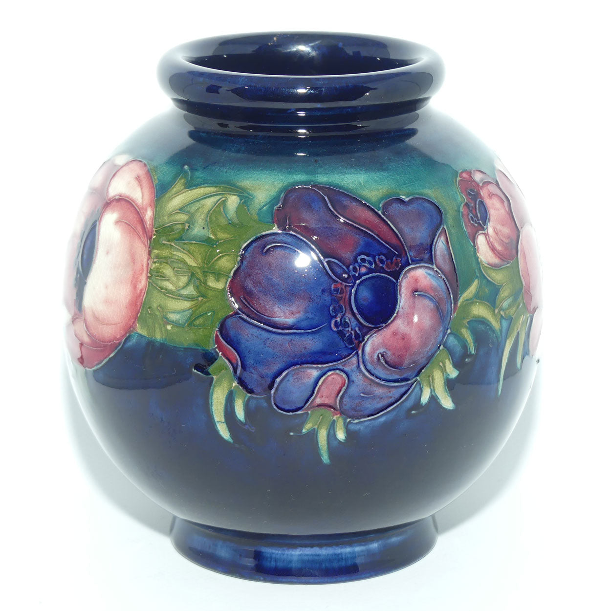 Walter Moorcroft Anemone (Blue Green) ball vase #3