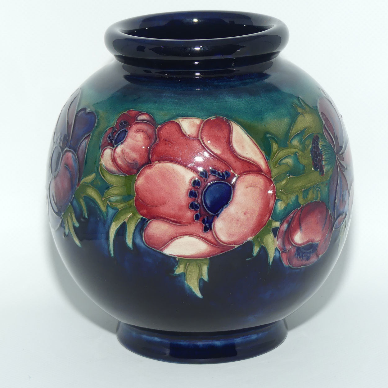 Walter Moorcroft Anemone (Blue Green) ball vase #3
