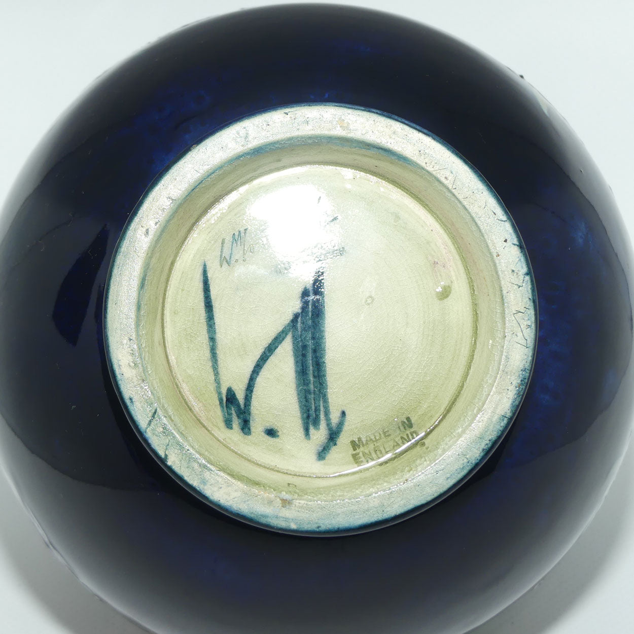 Walter Moorcroft Anemone (Blue Green) ball vase #3