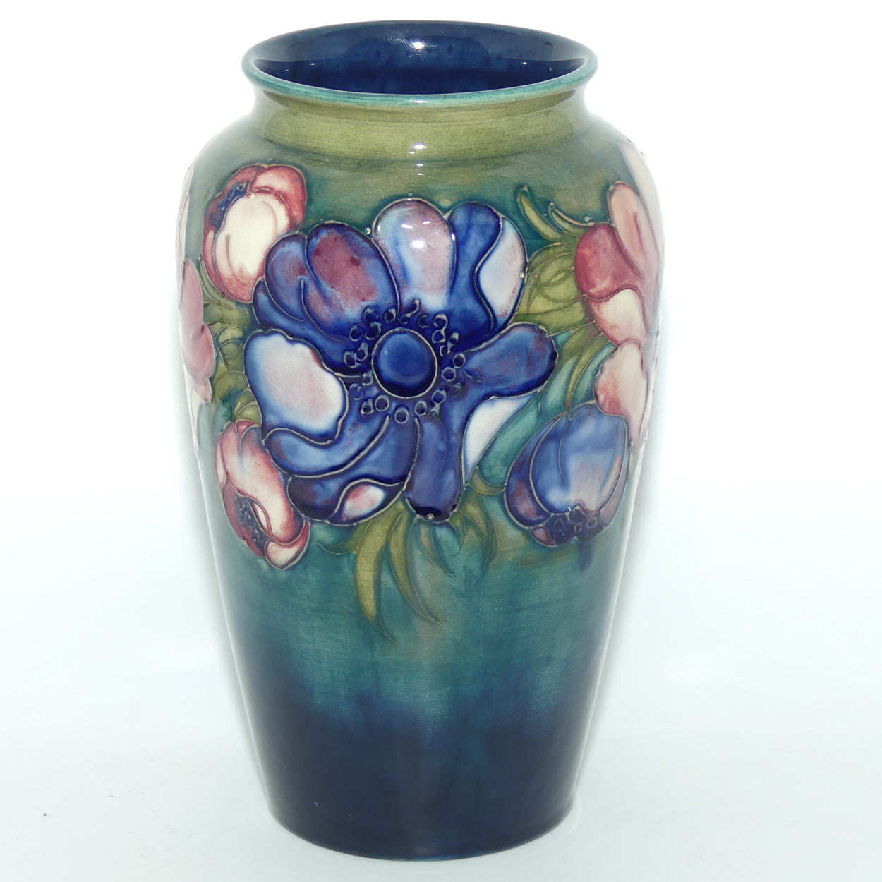 Walter Moorcroft Anemone (Green) cylinder vase