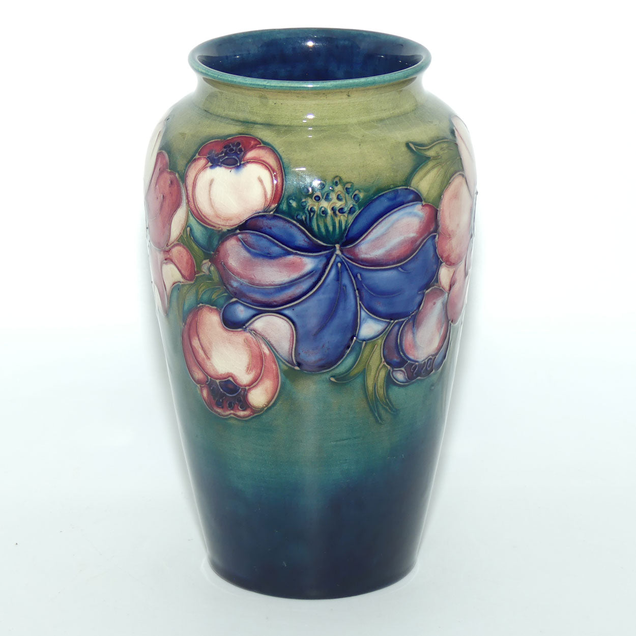Walter Moorcroft Anemone (Green) cylinder vase